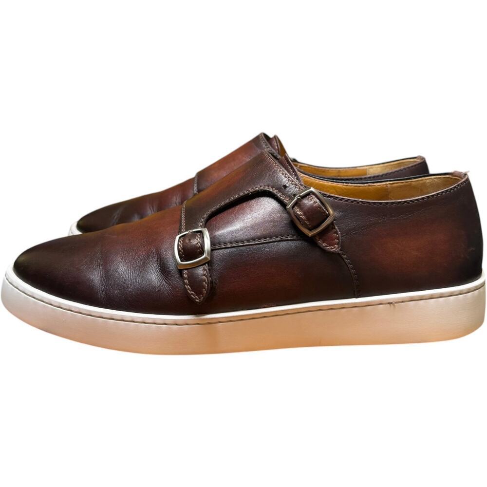 MAGNANNI Latham 44.5/US 11.5 Hybrid Buckle Monk Strap Midbrown Leather Sneaker